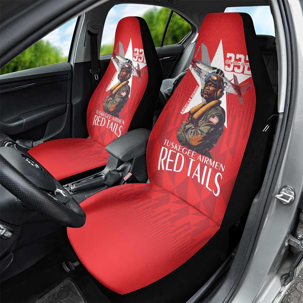 Tuskegee Airmen Red Tails Legacy Car Seat Cover African American Pilots - Red - African Pride