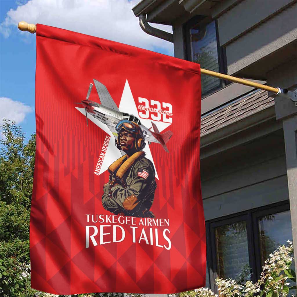 Tuskegee Airmen Red Tails Legacy Garden Flag African American Pilots - Red - African Pride