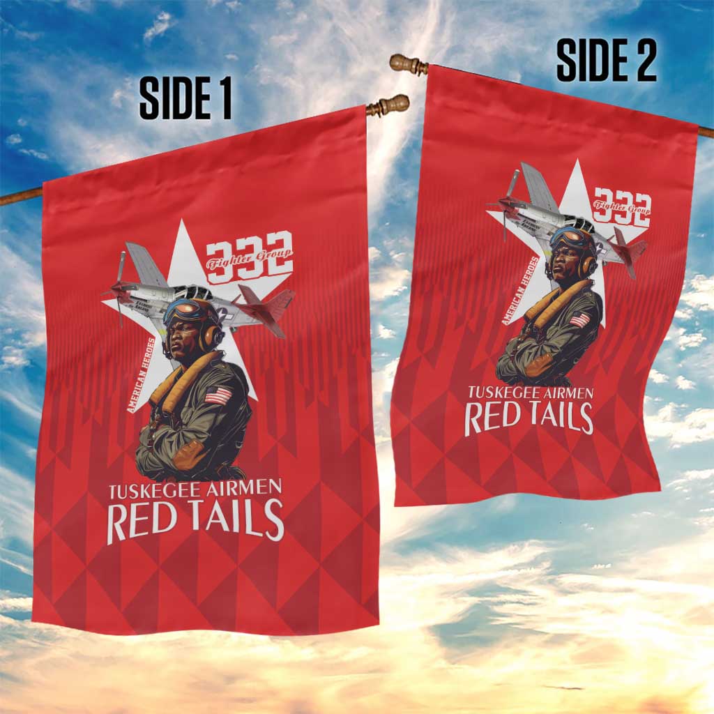 Tuskegee Airmen Red Tails Legacy Garden Flag African American Pilots - Red - African Pride