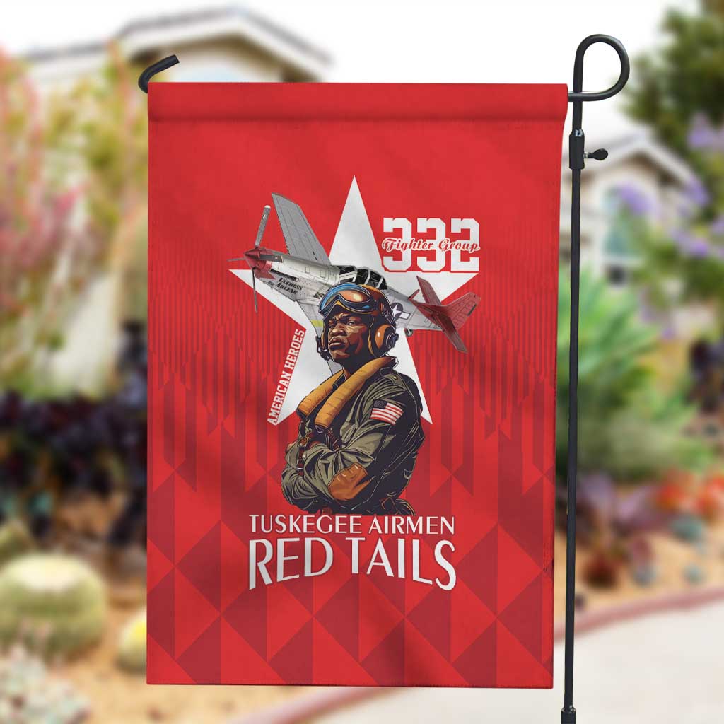 Tuskegee Airmen Red Tails Legacy Garden Flag African American Pilots - Red - African Pride