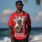 Tuskegee Airmen Red Tails Legacy Hawaiian Shirt African American Pilots - Red - African Pride