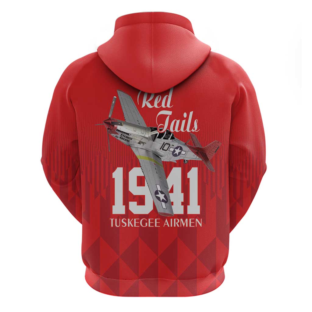 Tuskegee Airmen Red Tails Legacy Hoodie African American Pilots - Red - African Pride