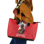 Tuskegee Airmen Red Tails Legacy Leather Tote Bag African American Pilots - Red - African Pride