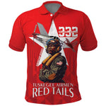 Tuskegee Airmen Red Tails Legacy Polo Shirt African American Pilots - Red - African Pride