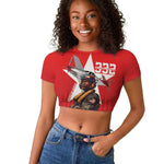 Tuskegee Airmen Red Tails Legacy Raglan Cropped T shirt African American Pilots - Red - African Pride