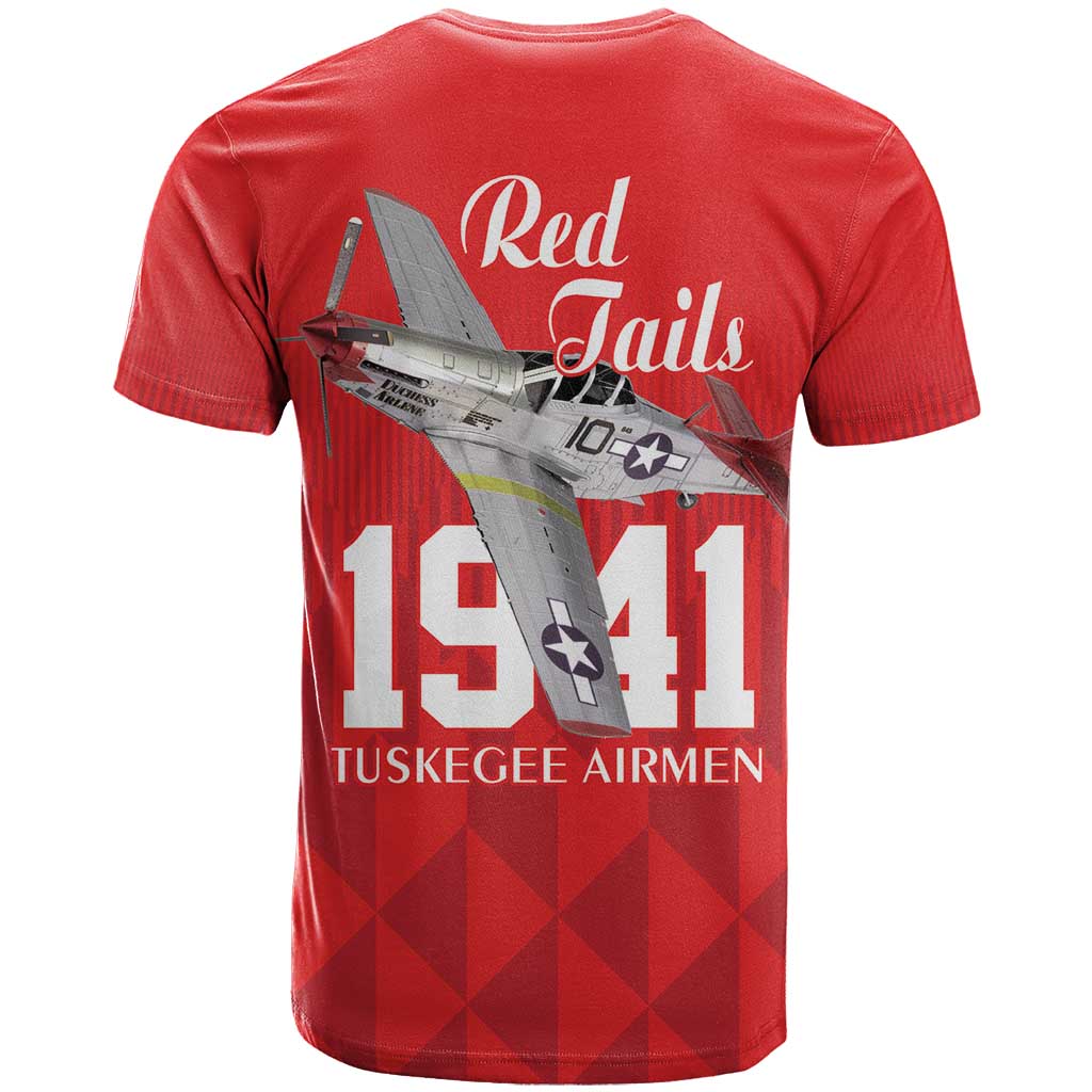 Tuskegee Airmen Red Tails Legacy T shirt African American Pilots - Red - African Pride