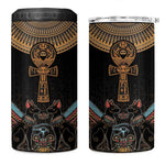 Winged Egypt Cats 4 in 1 Can Cooler Tumbler Hieroglyphs Alphabet Pattern