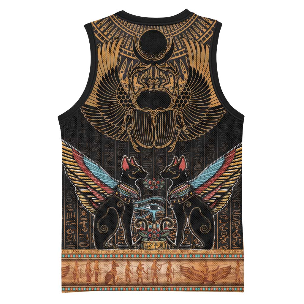 Ancient Egypt Scarab Beetle Basketball Jersey Hieroglyphs Alphabet Pattern LT18