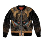 Ancient Egypt Scarab Beetle Bomber Jacket Hieroglyphs Alphabet Pattern