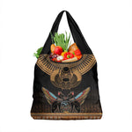 Ancient Egypt Scarab Beetle Grocery Bag Hieroglyphs Alphabet Pattern