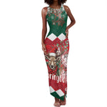 Personalized South Africa Merry Christmas Tank Maxi Dress Springbok With King Protea