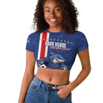 Cape Verde Pride Custom Raglan Cropped T shirt The First Voyage Of Champions - African Pride