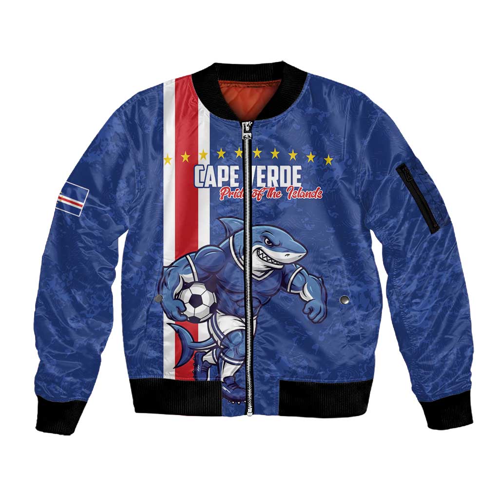Cape Verde Pride Custom Sleeve Zip Bomber Jacket The First Voyage Of Champions - African Pride
