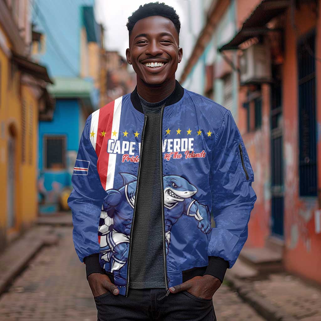 Cape Verde Pride Custom Sleeve Zip Bomber Jacket The First Voyage Of Champions - African Pride