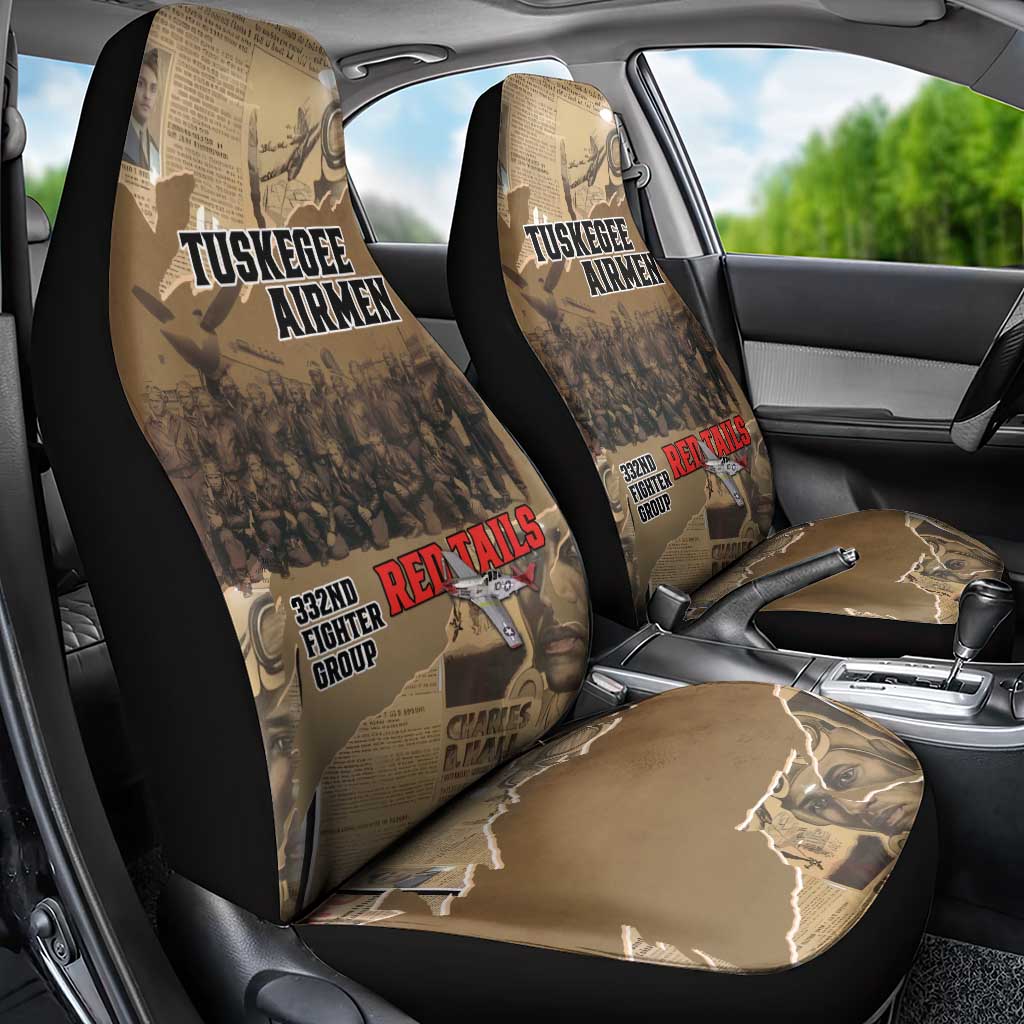 Tuskegee Airmen  Red Tails Tribute Car Seat Cover Black History Air Force - African Pride