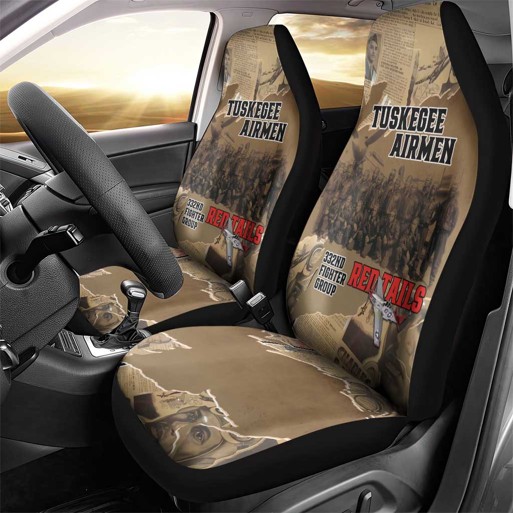 Tuskegee Airmen  Red Tails Tribute Car Seat Cover Black History Air Force - African Pride