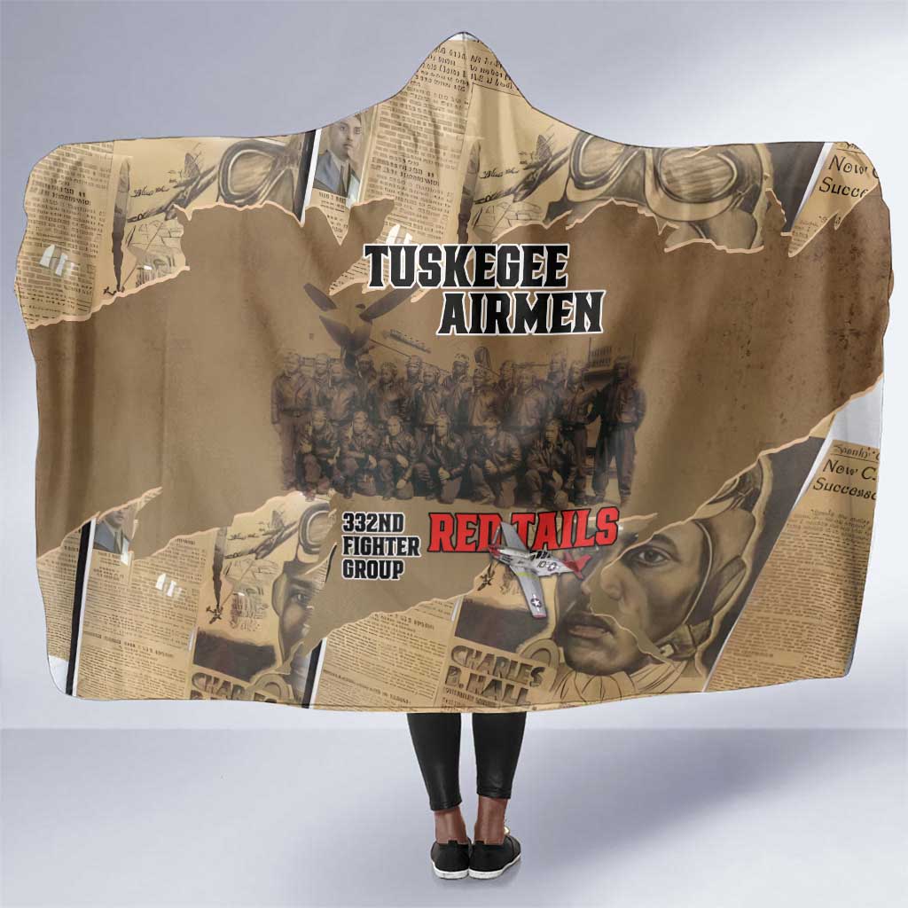Tuskegee Airmen  Red Tails Tribute Hooded Blanket Black History Air Force - African Pride