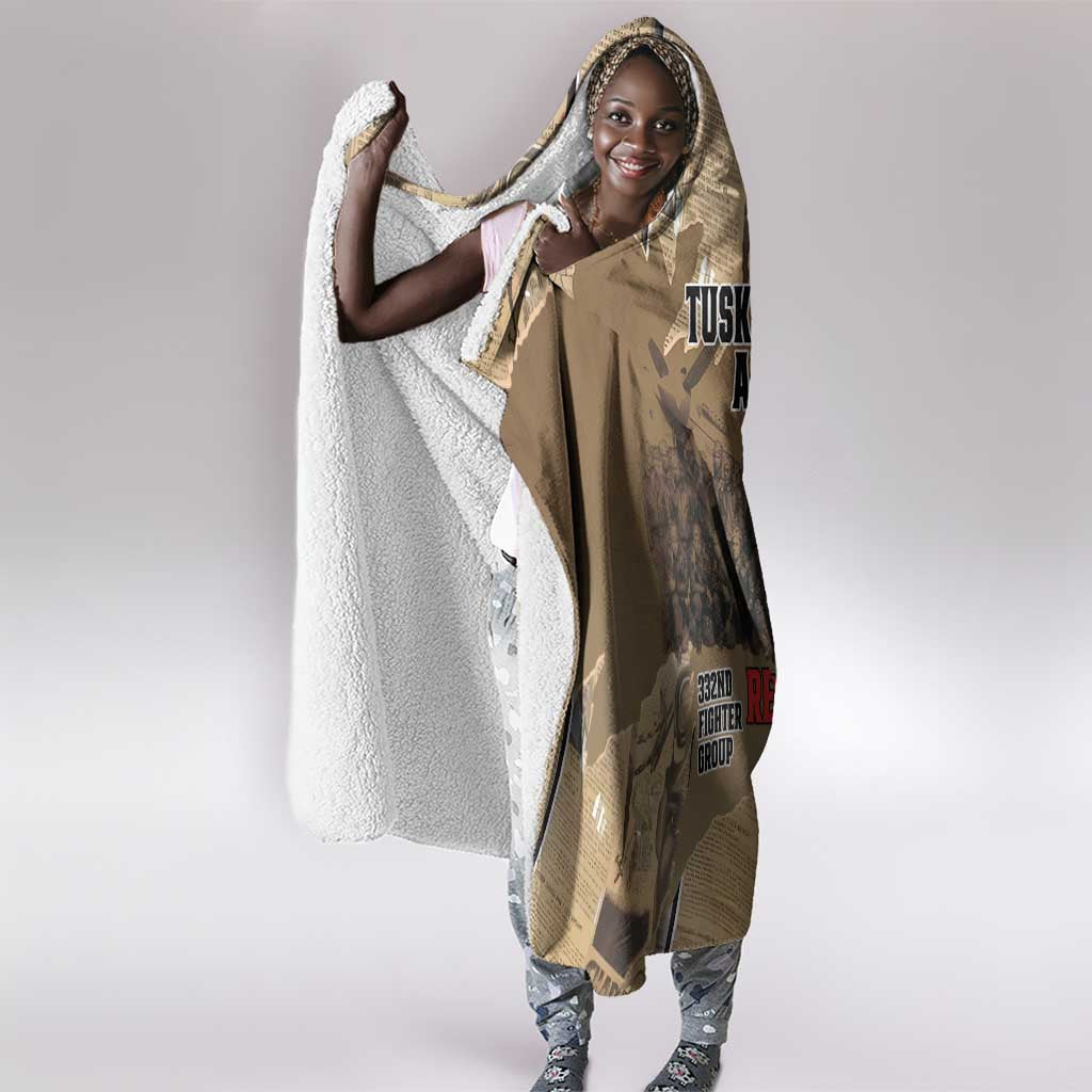Tuskegee Airmen  Red Tails Tribute Hooded Blanket Black History Air Force - African Pride