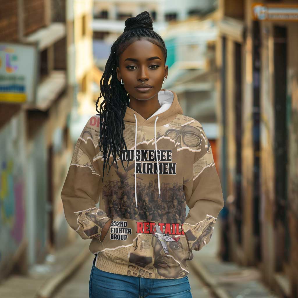 Tuskegee Airmen  Red Tails Tribute Hoodie Black History Air Force - African Pride