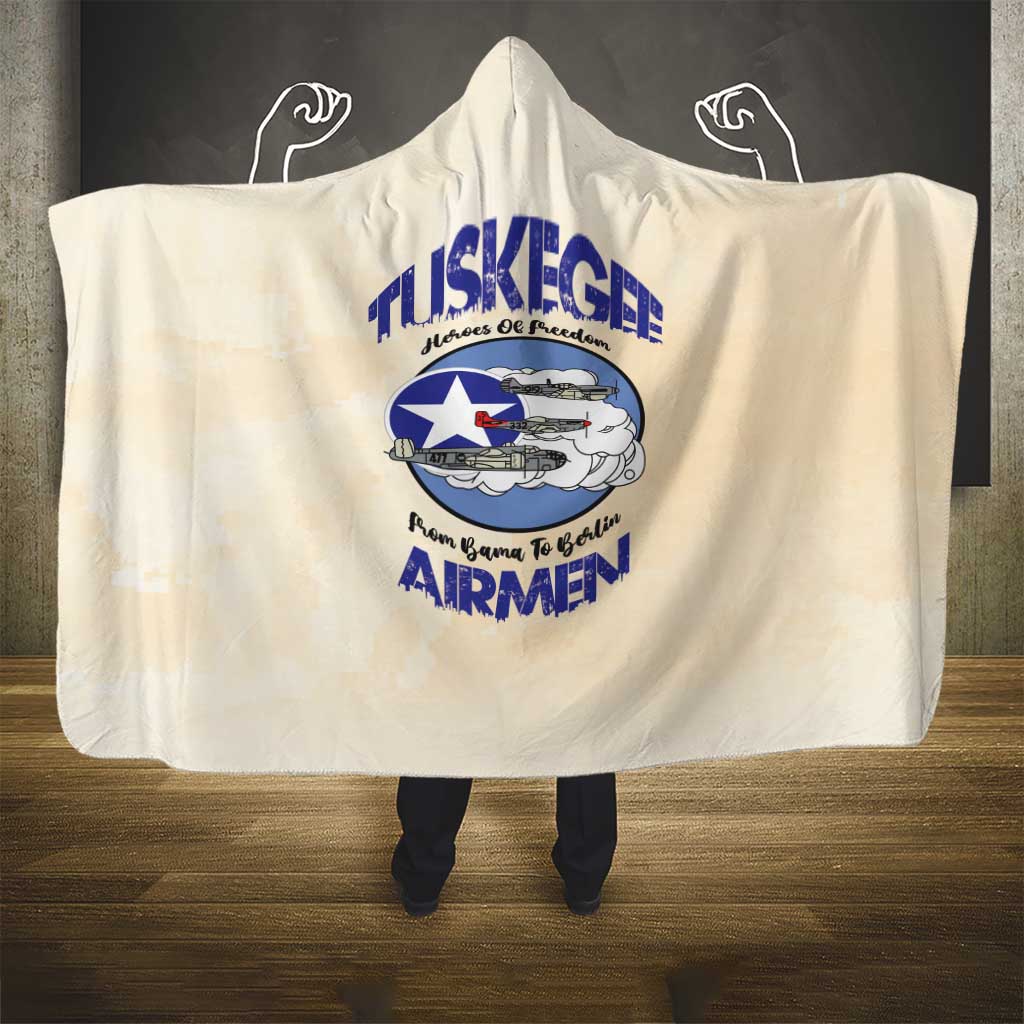 Tuskegee Airmen Red Tails Hooded Blanket Heroes Of Freedom Retro Style - African Pride