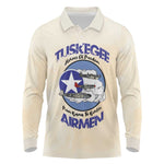 Tuskegee Airmen Red Tails Long Sleeve Polo Shirt Heroes Of Freedom Retro Style - African Pride