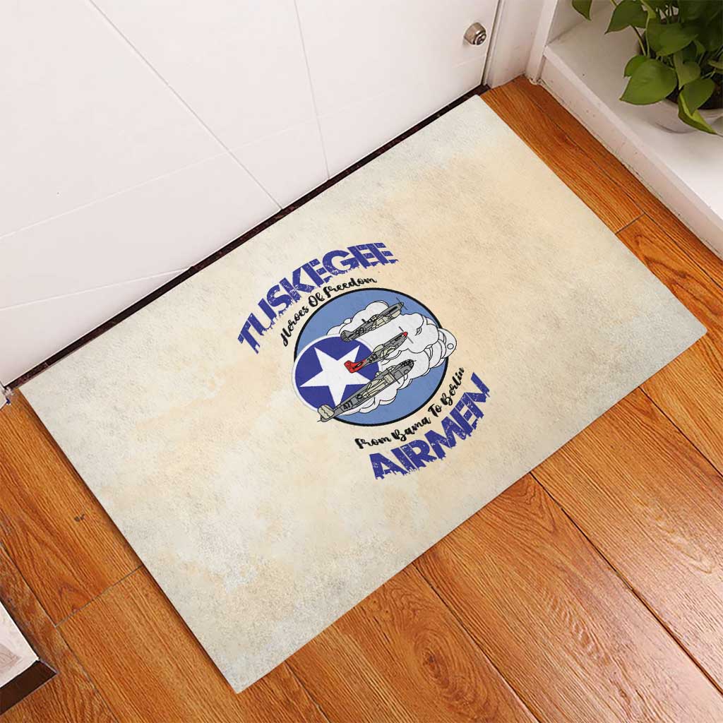 Tuskegee Airmen Red Tails Rubber Doormat Heroes Of Freedom Retro Style - African Pride