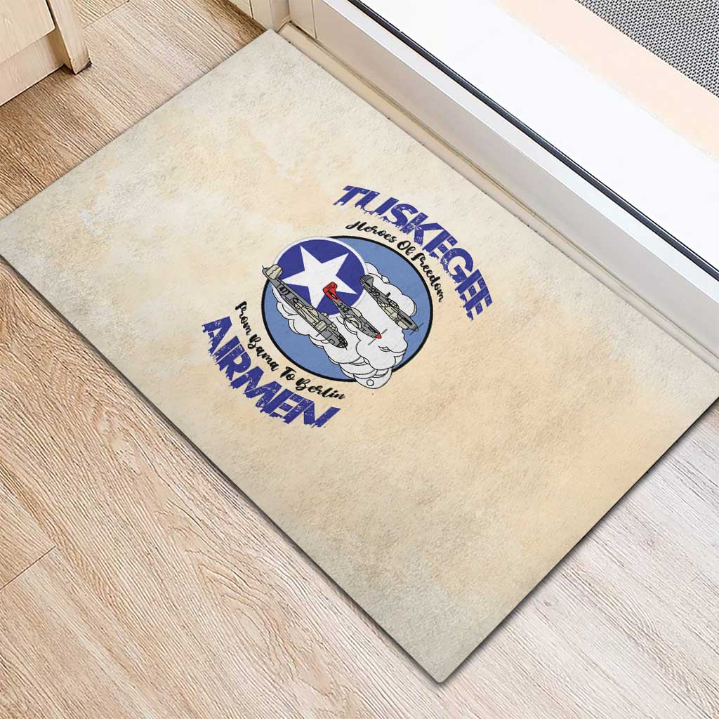 Tuskegee Airmen Red Tails Rubber Doormat Heroes Of Freedom Retro Style - African Pride