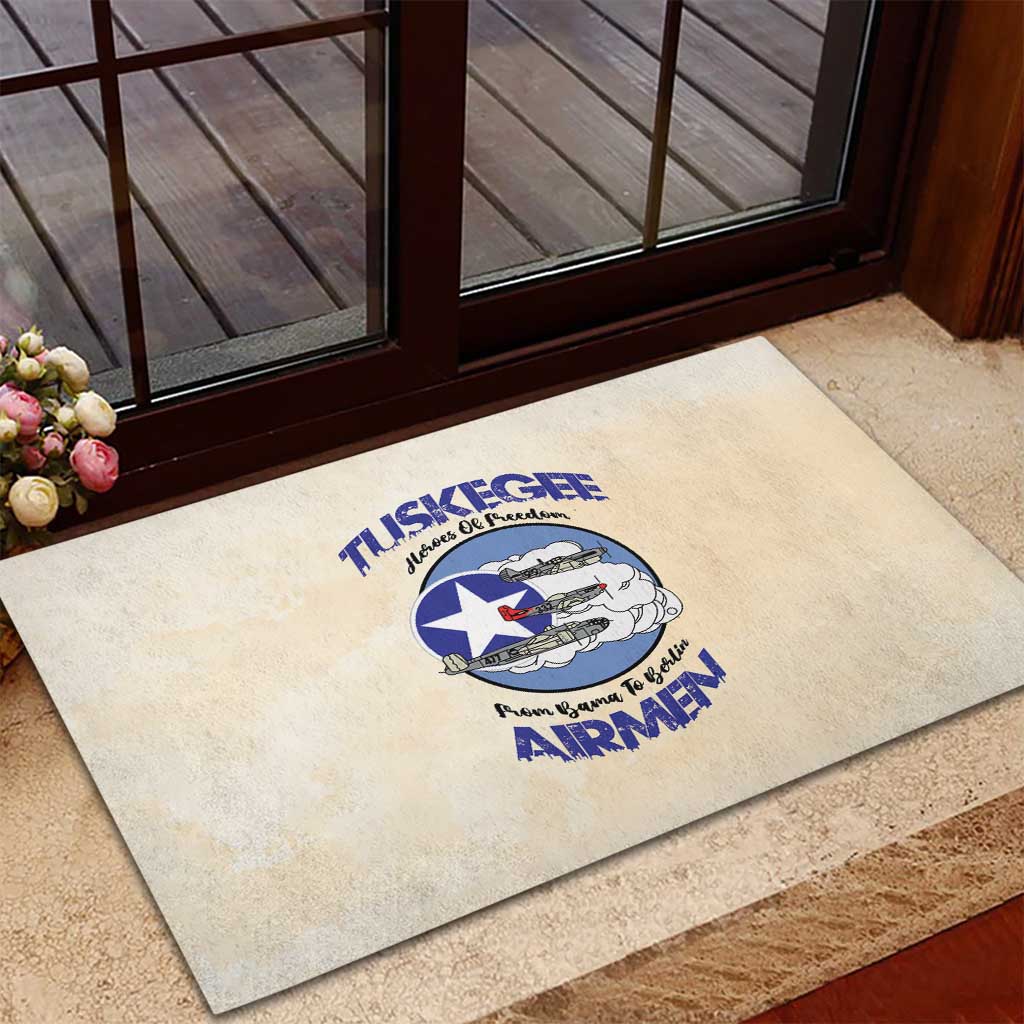 Tuskegee Airmen Red Tails Rubber Doormat Heroes Of Freedom Retro Style - African Pride