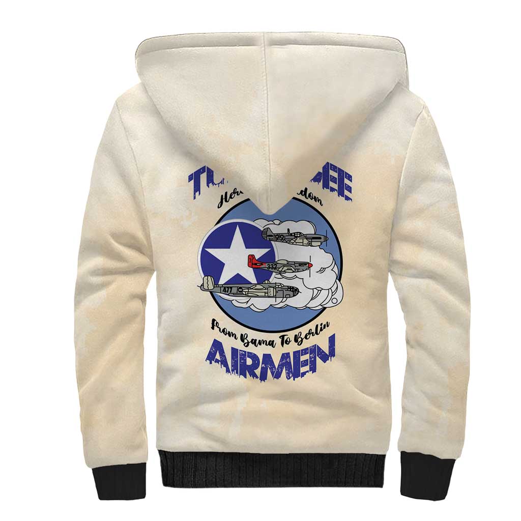 Tuskegee Airmen Red Tails Sherpa Hoodie Heroes Of Freedom Retro Style - African Pride