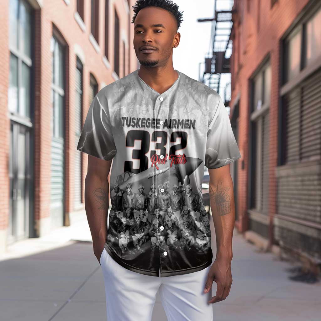 Tuskegee Airmen  Red Tails Pride Baseball Jersey 332nd Fighter Group - African Pride