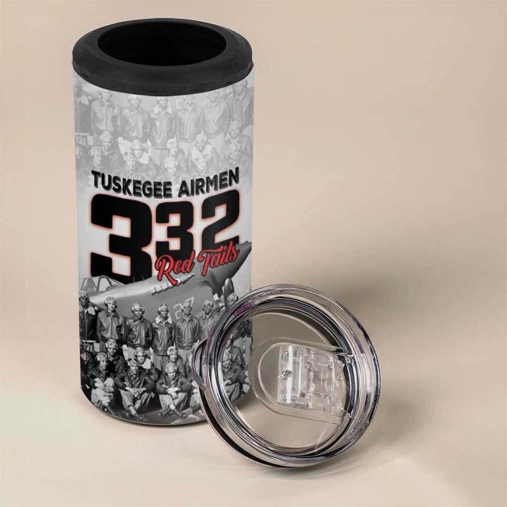 Tuskegee Airmen  Red Tails Pride 4 in 1 Can Cooler Tumbler 332nd Fighter Group - African Pride