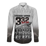 Tuskegee Airmen Red Tails Pride Long Sleeve Button Shirt 332nd Fighter Group - African Pride