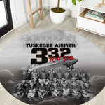 Tuskegee Airmen Red Tails Pride Round Carpet 332nd Fighter Group - African Pride