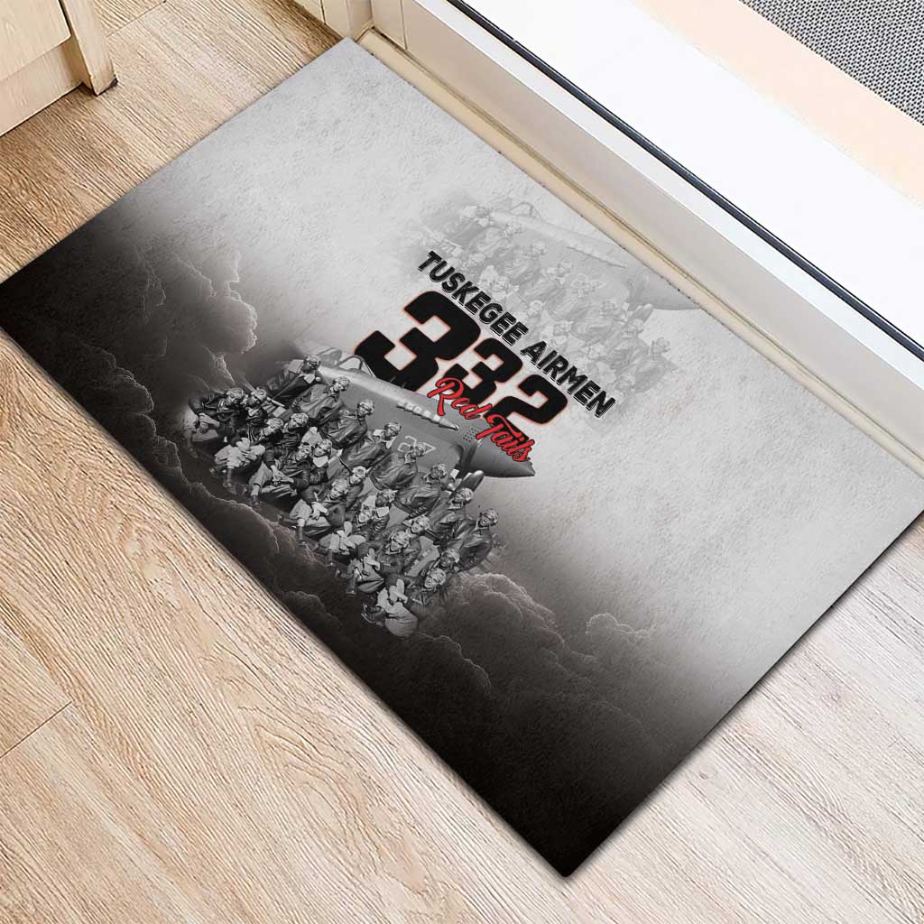Tuskegee Airmen  Red Tails Pride Rubber Doormat 332nd Fighter Group - African Pride