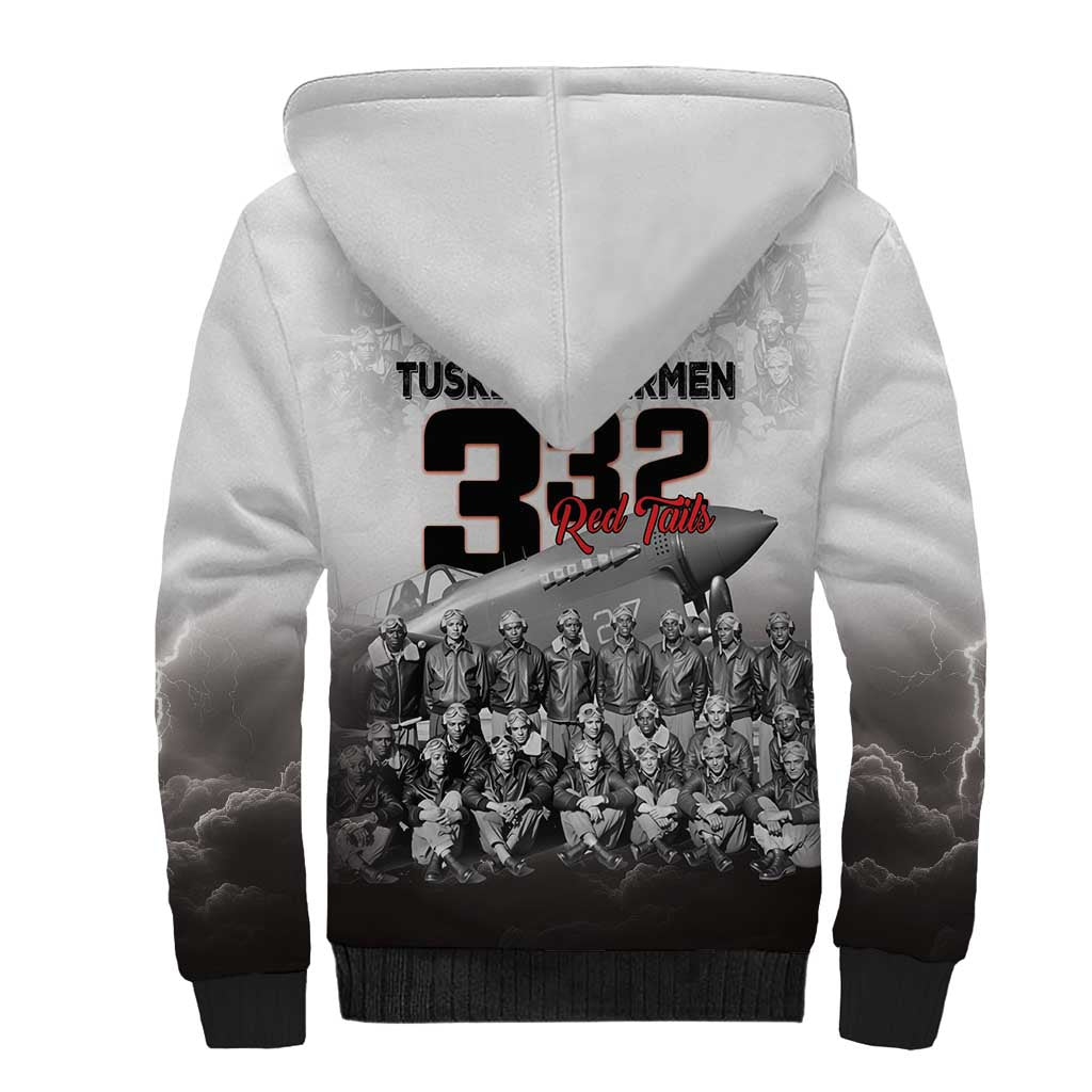 Tuskegee Airmen  Red Tails Pride Sherpa Hoodie 332nd Fighter Group - African Pride