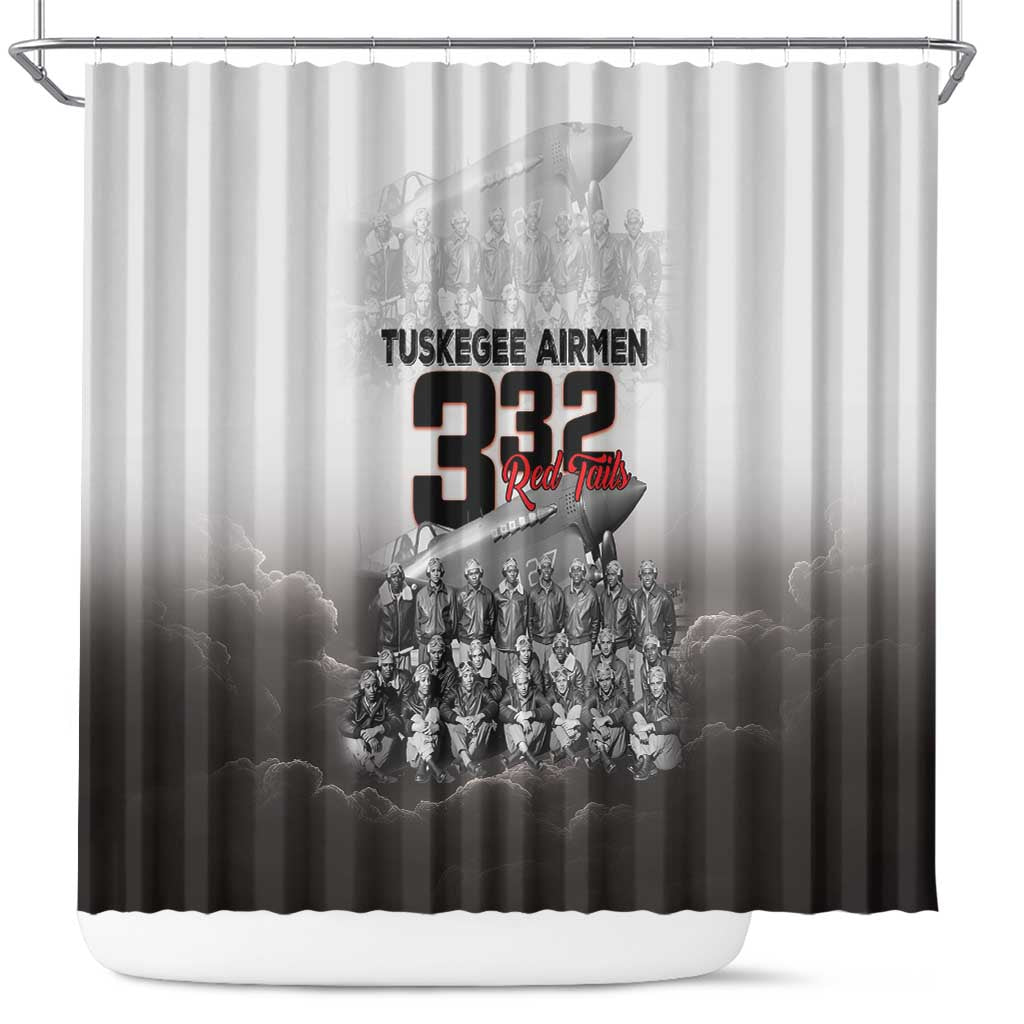 Tuskegee Airmen  Red Tails Pride Shower Curtain 332nd Fighter Group - African Pride
