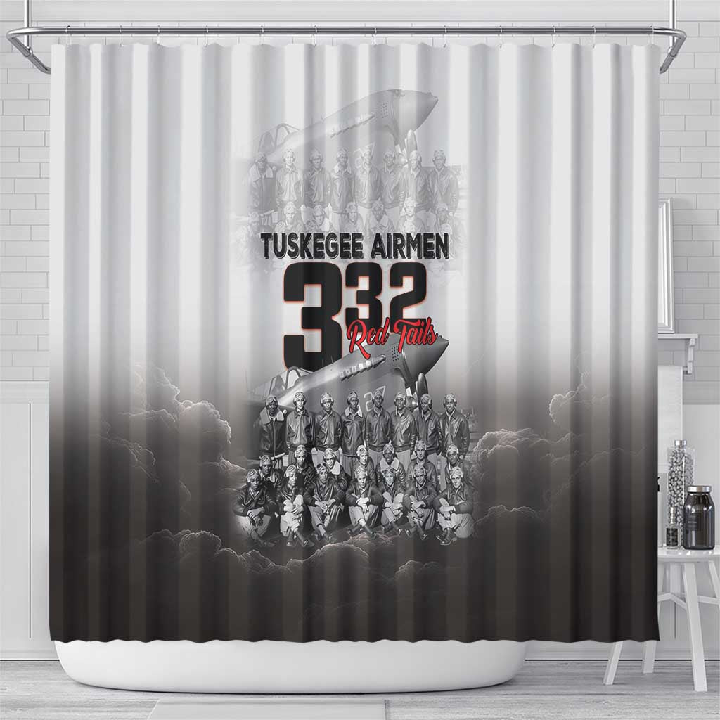 Tuskegee Airmen  Red Tails Pride Shower Curtain 332nd Fighter Group - African Pride