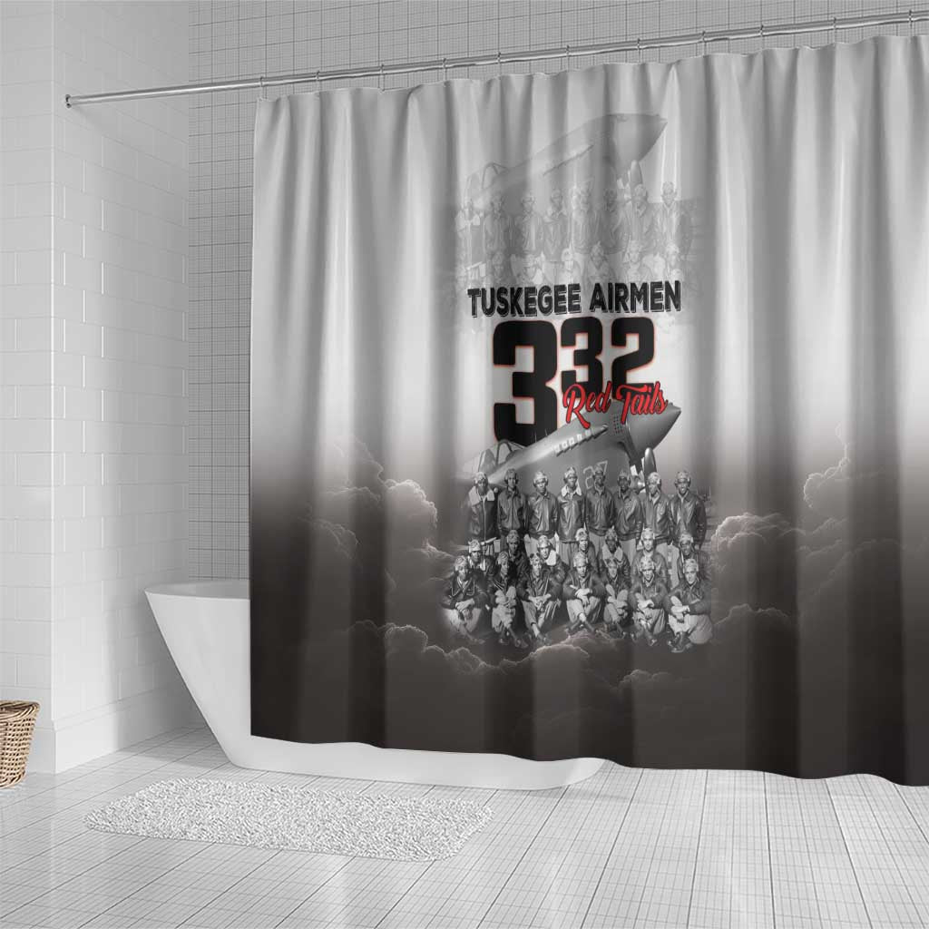 Tuskegee Airmen  Red Tails Pride Shower Curtain 332nd Fighter Group - African Pride