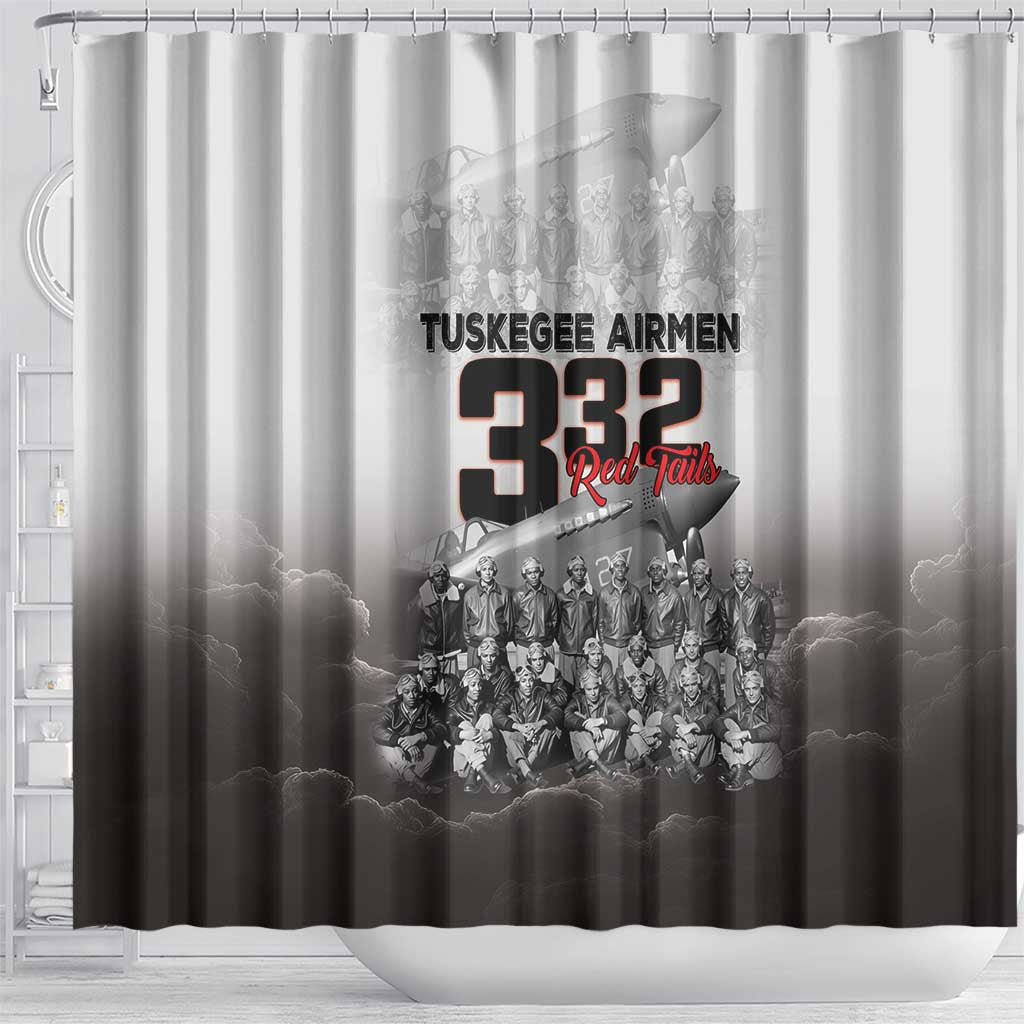 Tuskegee Airmen  Red Tails Pride Shower Curtain 332nd Fighter Group - African Pride