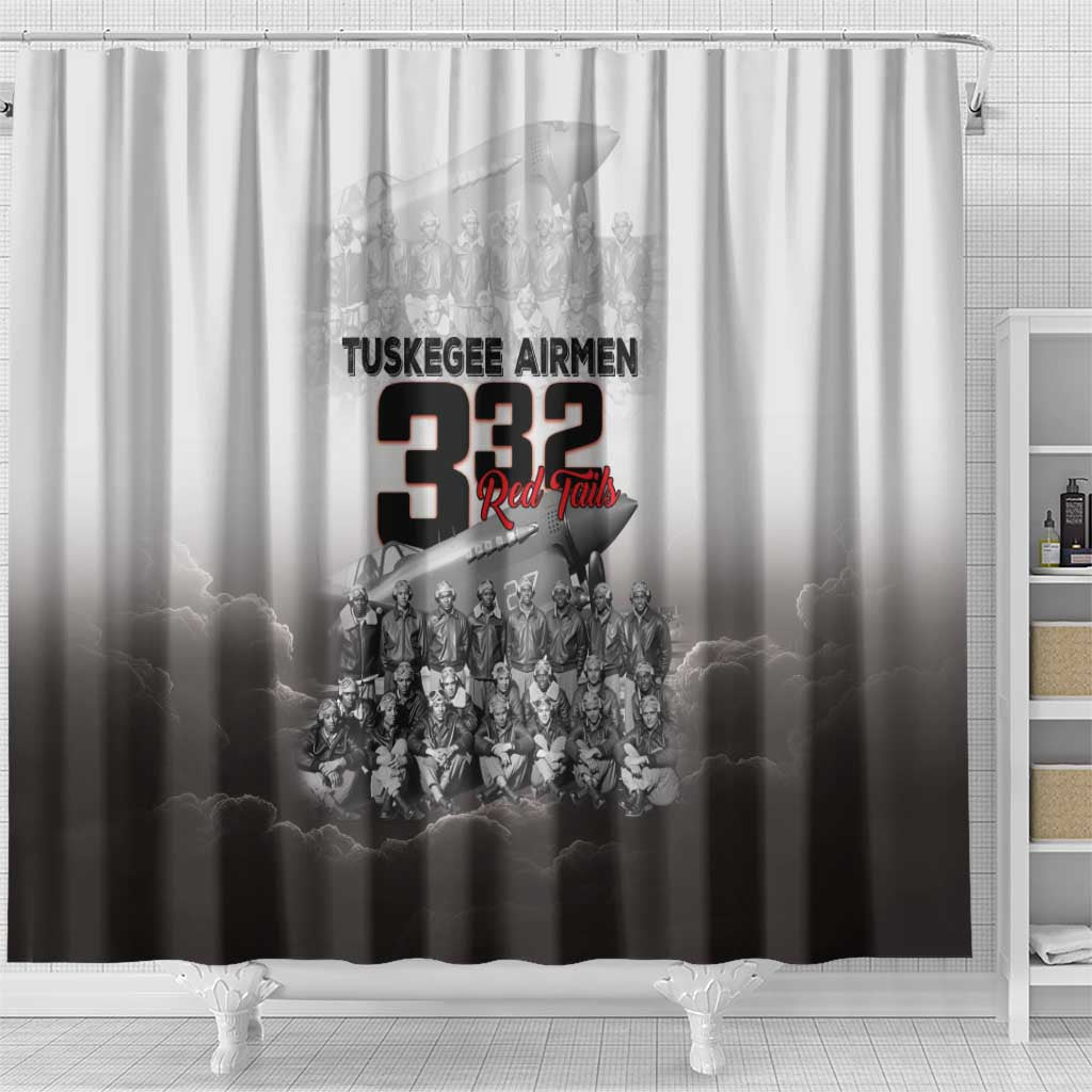 Tuskegee Airmen  Red Tails Pride Shower Curtain 332nd Fighter Group - African Pride