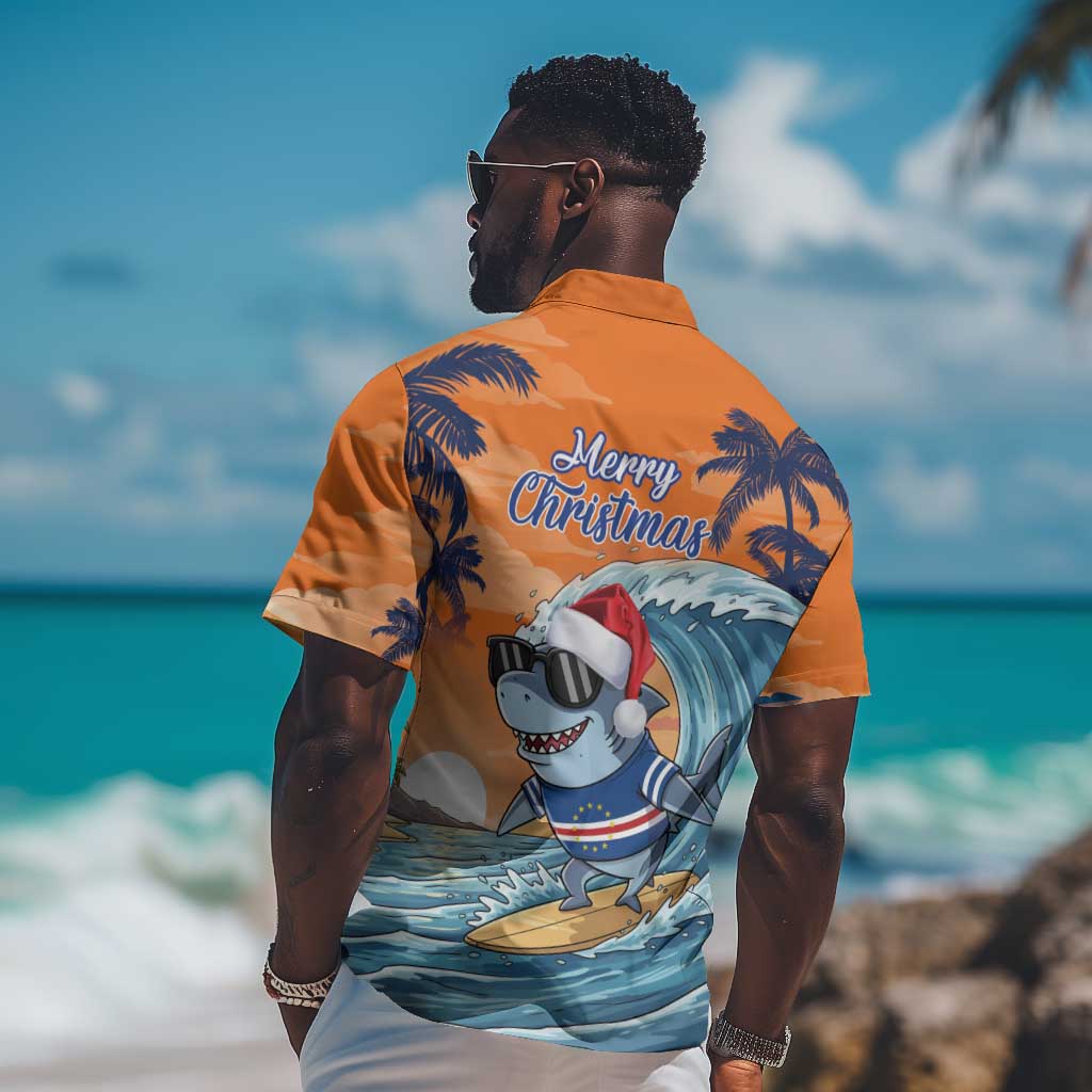 Christmas Cape Verde Hawaiian Shirt Funny Shark Surfing - African Pride