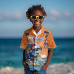 Christmas Cape Verde Kid Hawaiian Shirt Funny Shark Surfing - African Pride