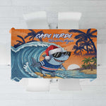 Christmas Cape Verde Tablecloth Funny Shark Surfing - African Pride