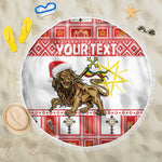 Personalized Ethiopia Melikam Gena Beach Blanket Merry Christmas Lion of Judah