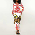 Personalized Ethiopia Melikam Gena Long Sleeve Bodycon Dress Merry Christmas Lion of Judah LT18