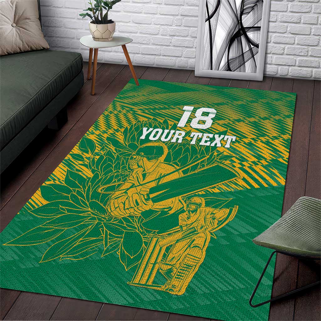 Cricket South Africa Custom Area Rug Green Version Proteas - African Pride