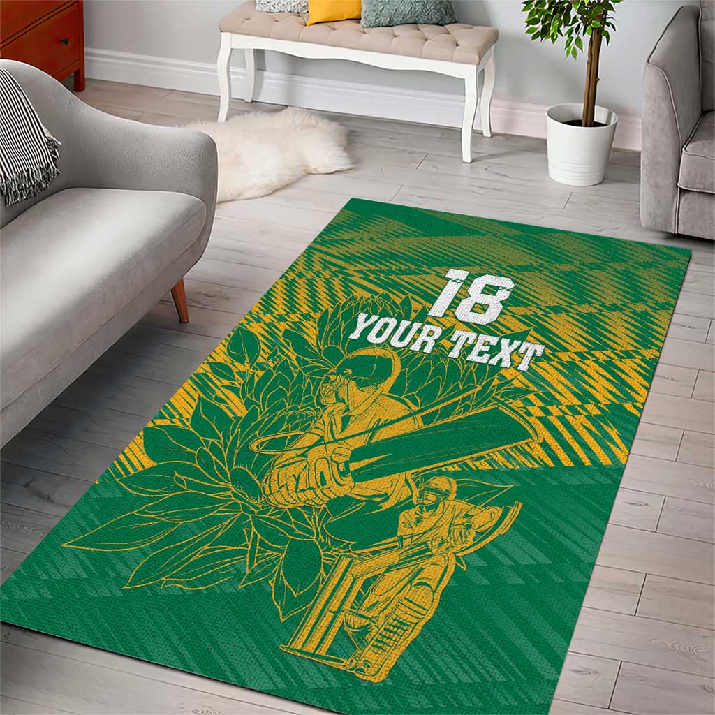 Cricket South Africa Custom Area Rug Green Version Proteas - African Pride