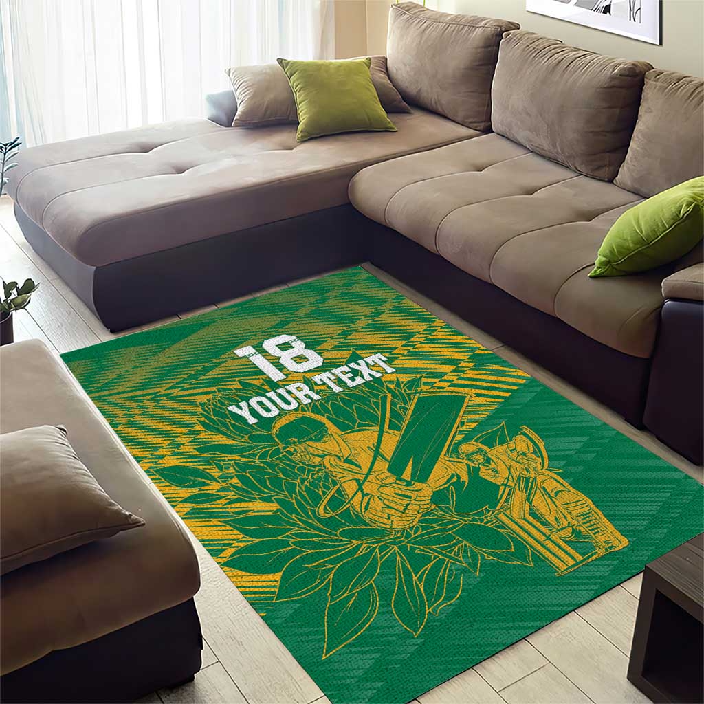 Cricket South Africa Custom Area Rug Green Version Proteas - African Pride