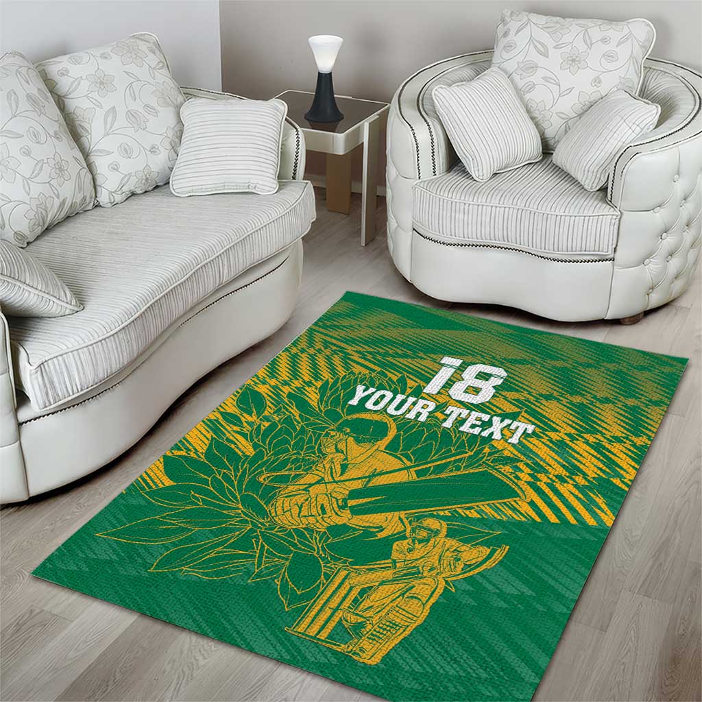 Cricket South Africa Custom Area Rug Green Version Proteas - African Pride