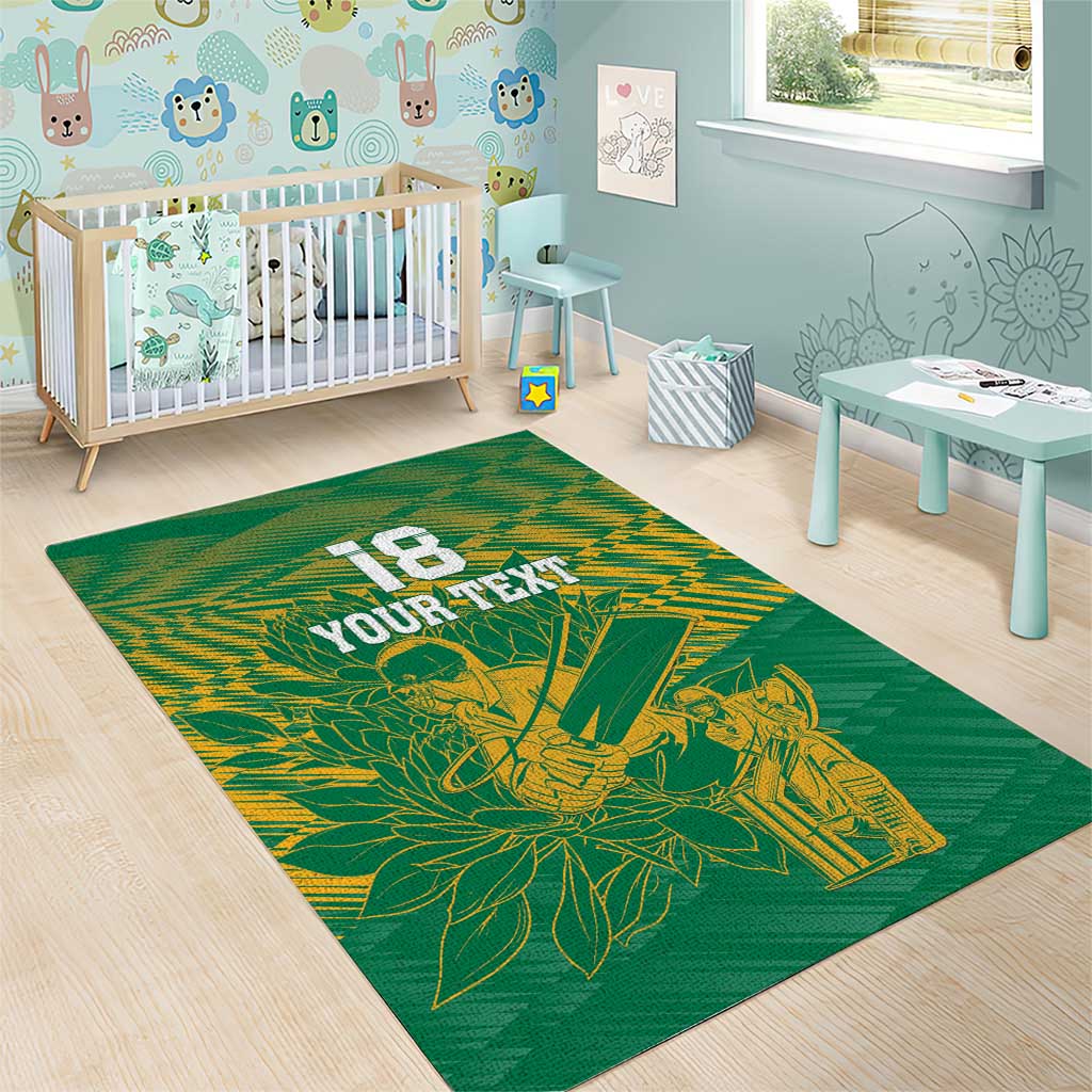 Cricket South Africa Custom Area Rug Green Version Proteas - African Pride